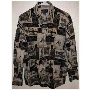Bit & Bridle Outfitters Mens Rodeo Cowboy Button Down Long Sleeve Shirt (size M)